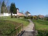 vue de la fontaine vers château